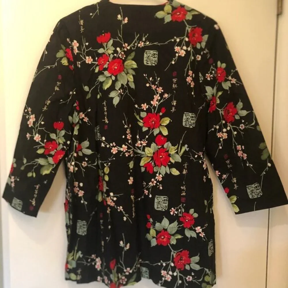 Shacket with floral/Asian print